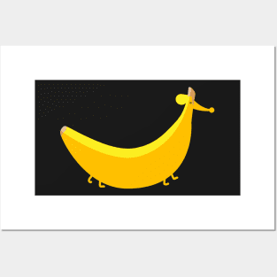 Funny banana dachshund Posters and Art